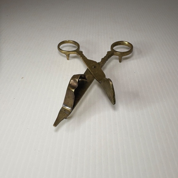 Vintage Brass Candle Snuffer Wick Trimmer Scissors Made in India - Picture 3 of 7